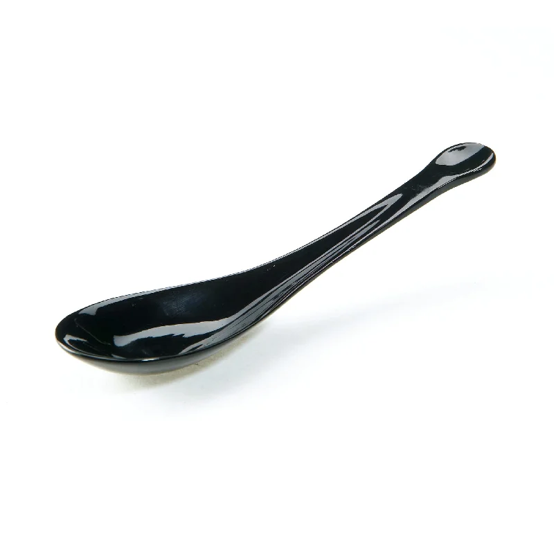 Artisan-crafted salad bowl-Sarah Petherick Black Horn Yushi Shikoku Soup Spoon, 16cm