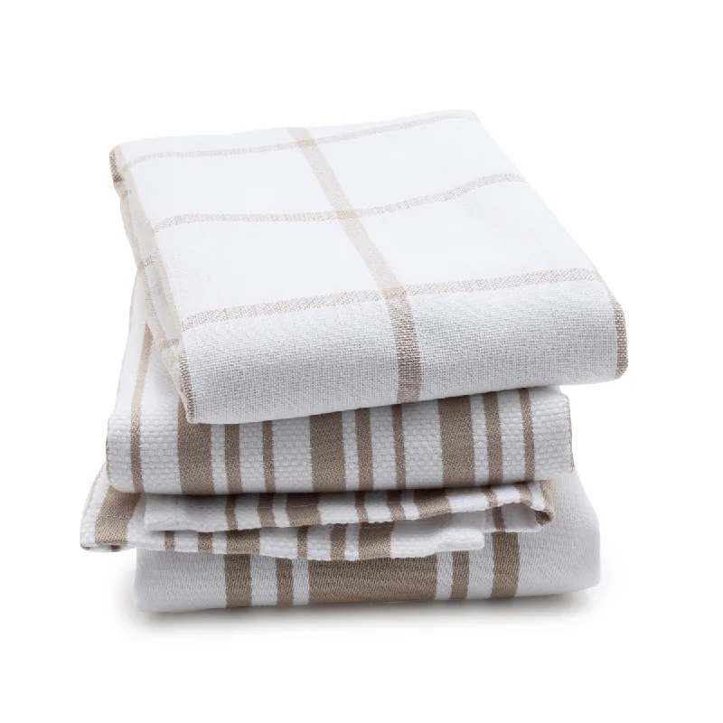 Eco-conscious bamboo bowl-3-Piece Organic Cotton Kitchen Towel Set | Taupe