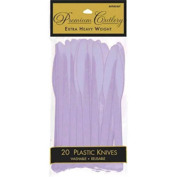 Wooden cheese serving board-Plastic Knives - Lavender 20/pkg