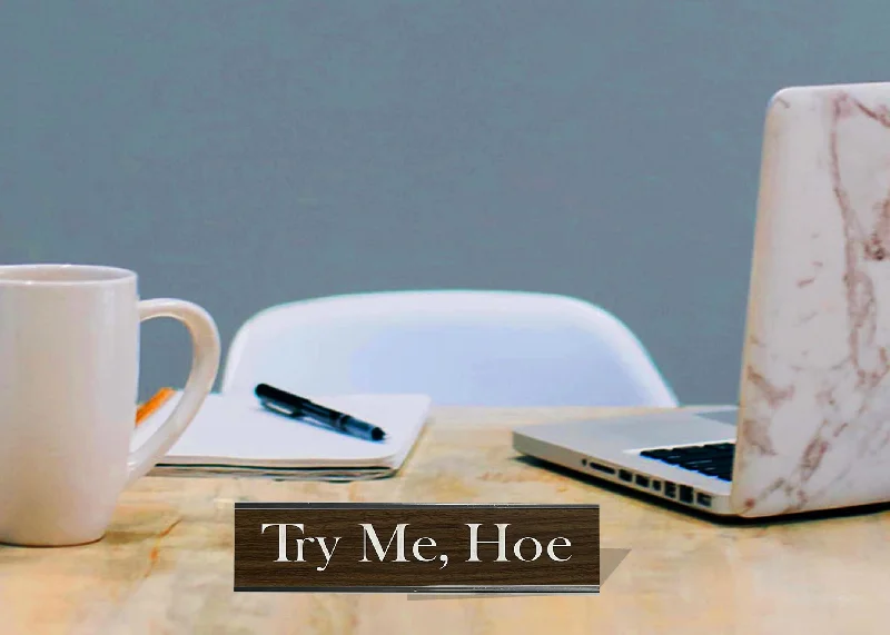 Floral ceramic teapot-Try Me, Hoe - Office Desk Plate