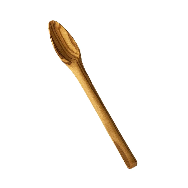 Modern geometric cutlery-Olive Wood Spice Spoon, 15cm