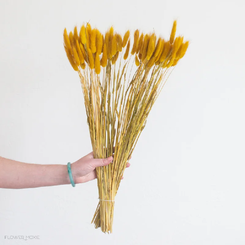 Elegant crystal table lamp-Mustard Yellow Bunny Tail Grass