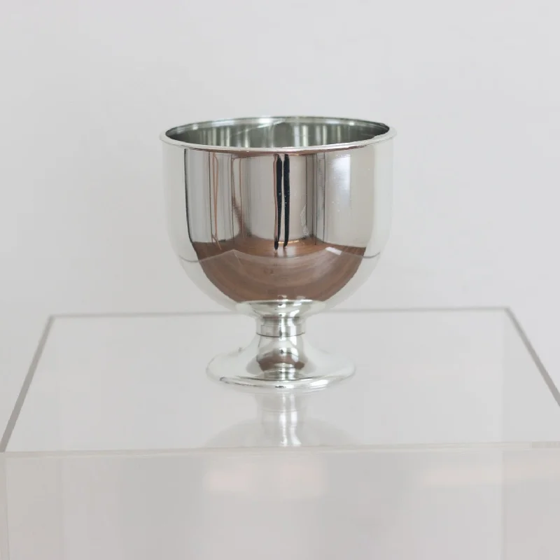 Marble-look decorative bowl-Classic Silver Footed Chalice Vase