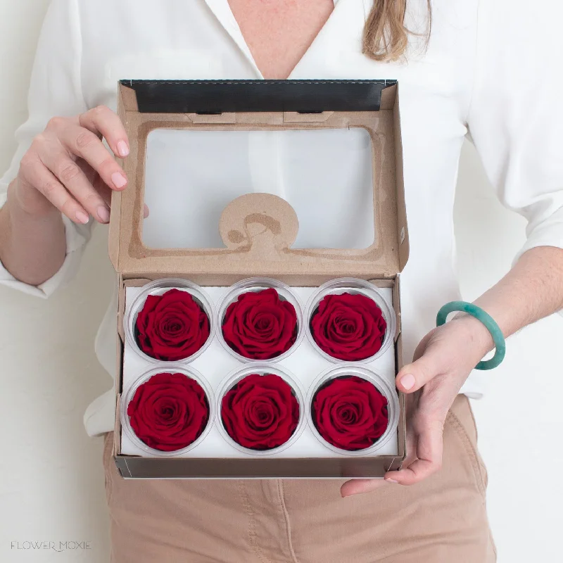 Minimalist plant stand-Deep Red Berry Preserved Roses