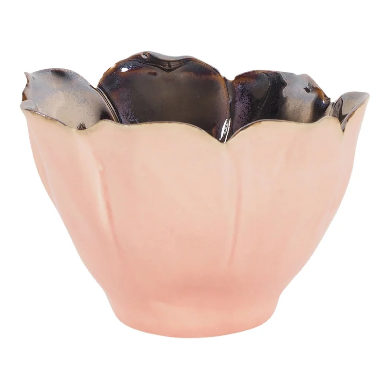 Floriana Tulip Vase Copper and Pink 10x10x7cm