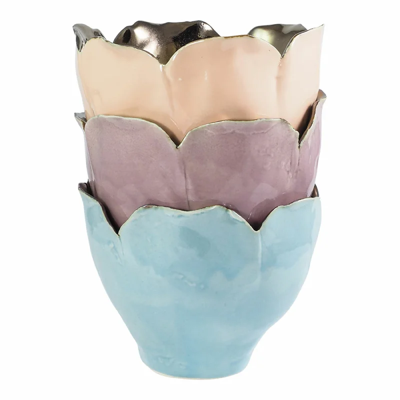 Marble effect coasters set-Floriana Tulip Vase Pastel 13x13x11cm