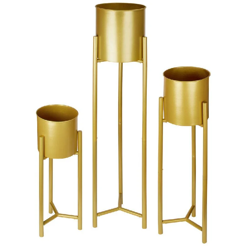 Modern ombre wall art-Modern Metal Drum Planter Stands