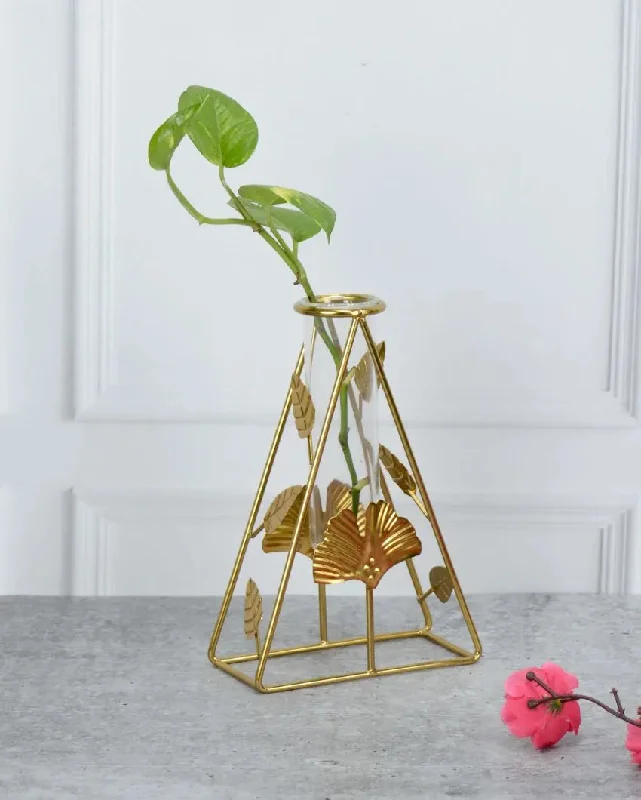 Wooden jewelry organizer-Trileaf Iron Budvase Planter