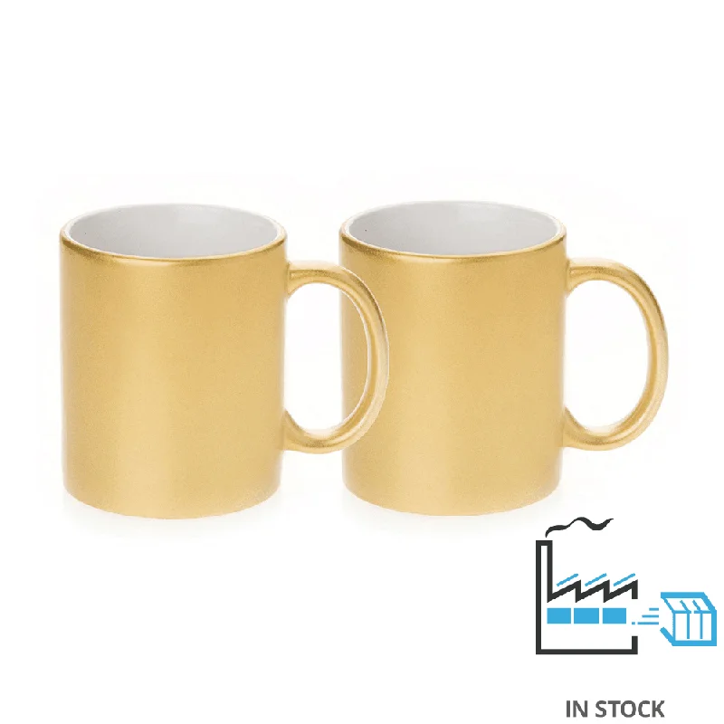 Portable iced coffee cup-11 oz Coffee Mug - Metallic Gold