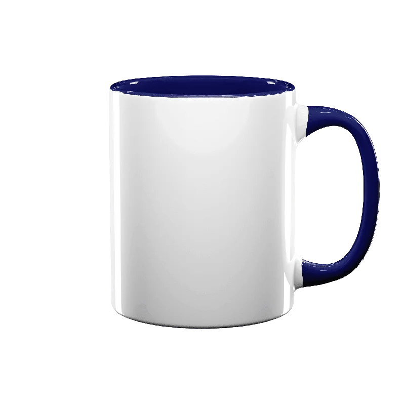 Personalized engraved tea cup-11 oz Inner & Handle Colored Mug - Blue