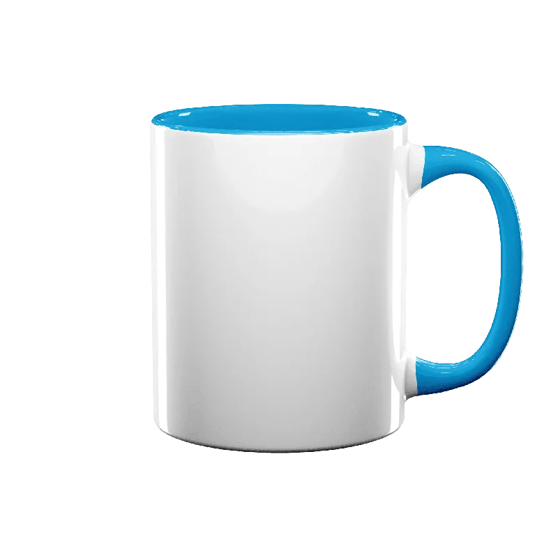 Anti-scald ceramic mug-11 oz Inner & Handle Colored Mug - Light Blue