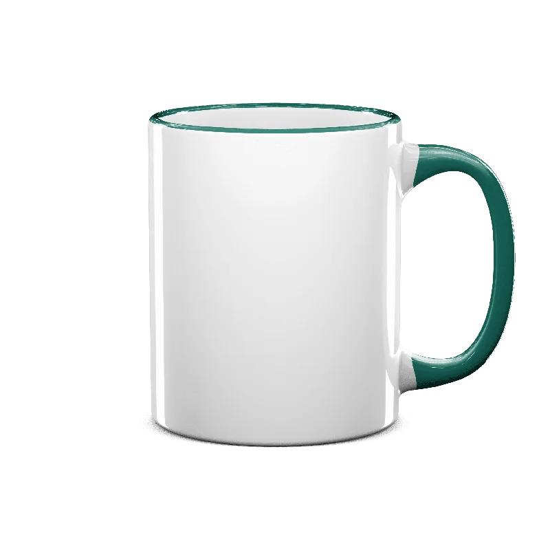 Sleek minimalist tumbler-11 oz Rim & Handle Colored Mug - Green