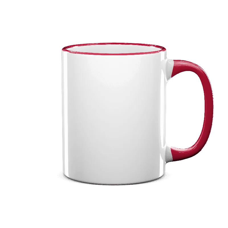 Stainless steel water cup-11 oz Rim & Handle Colored Mug - Red