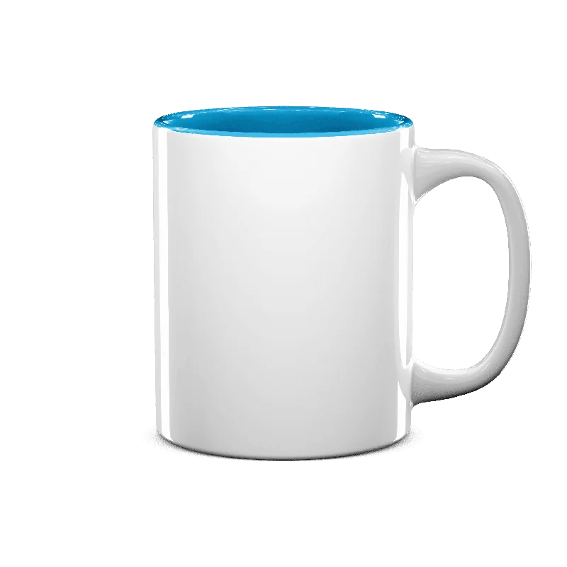 Custom photo printed mug-11 oz Two Tone Colored Mug - Light Blue