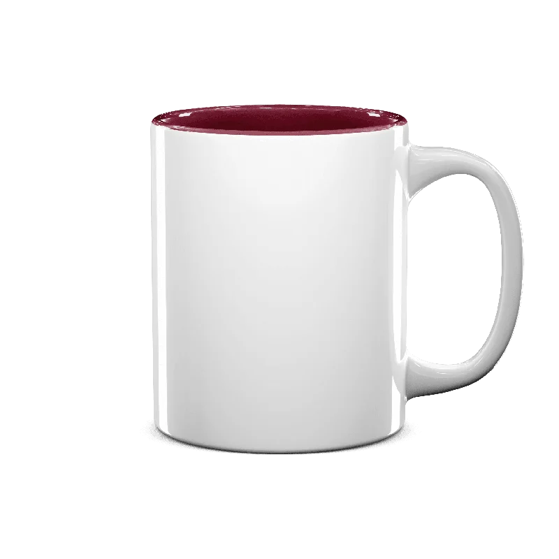 Kids cartoon character cup-11 oz Two Tone Colored Mug - Maroon