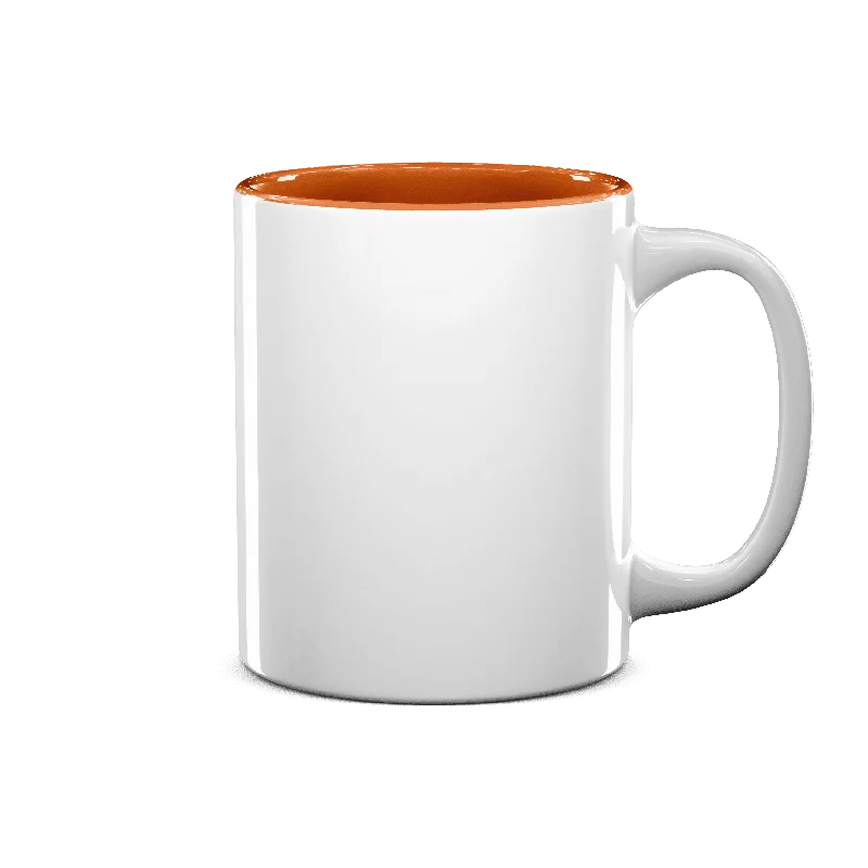 Hand-painted ceramic mug-11 oz Two Tone Colored Mug - Orange