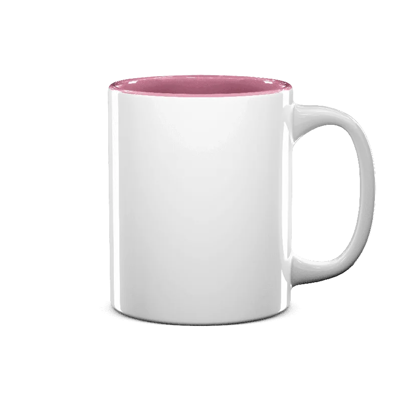 Nordic style ceramic cup-11 oz Two Tone Colored Mug - Pink