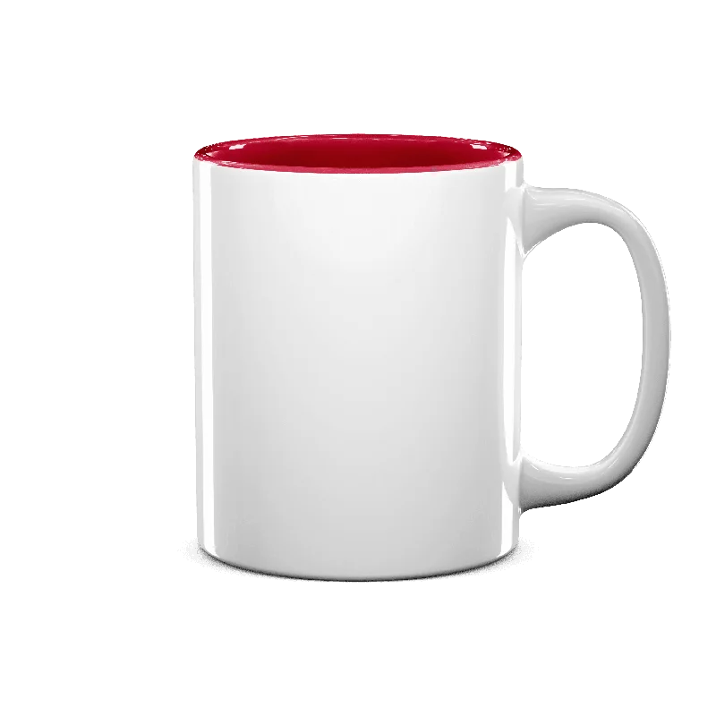 Frosted glass drinking cup-11 oz Two Tone Colored Mug - Red