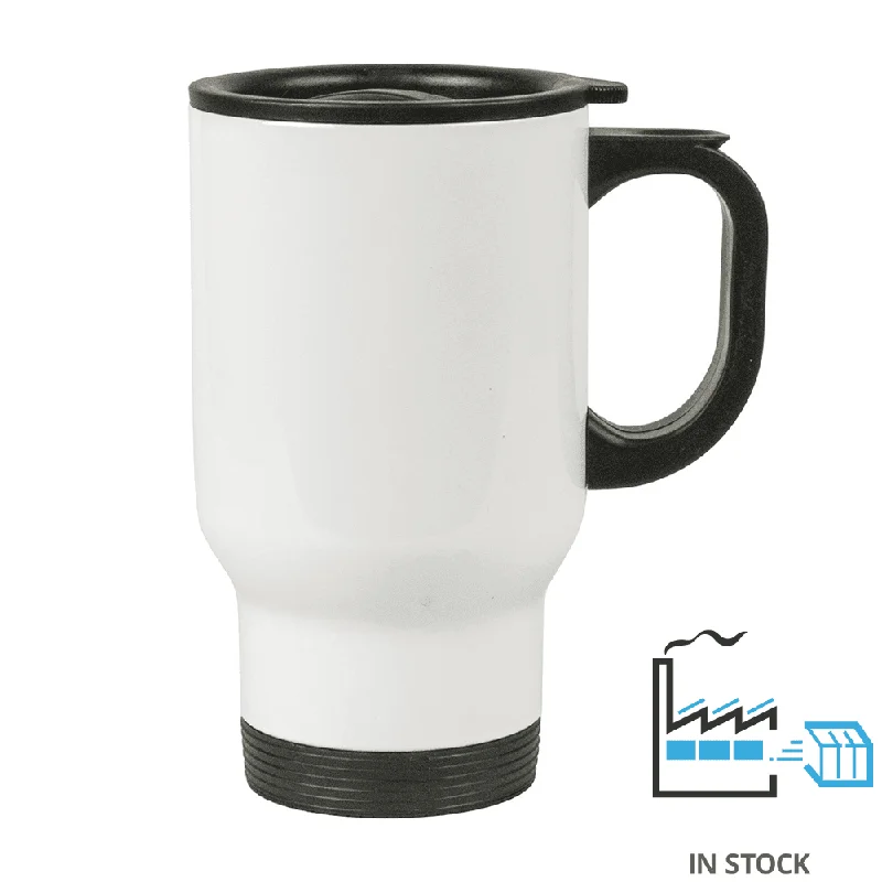 Hand-blown glass wine cup-14 oz Stainless Steel Travel Mug - White  - ORCA