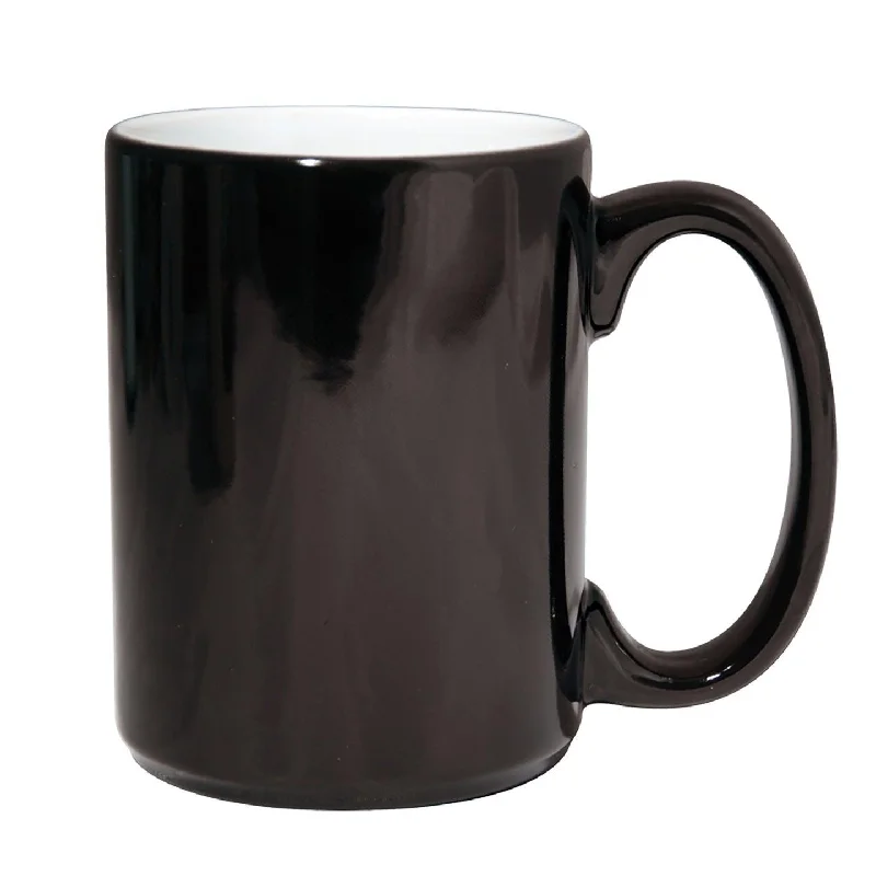 Artisan crafted clay cup-15 oz Color Changing Mug - Black