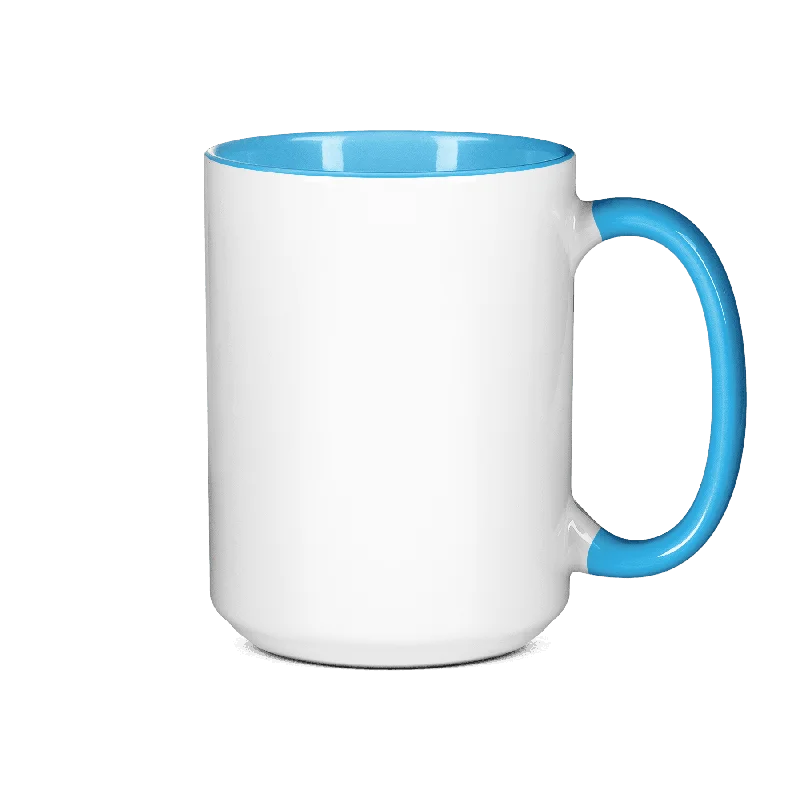 Non-toxic toddler training cup-15 oz Inner & Handle Colored Mug - Light Blue