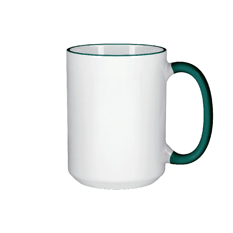 Soft-grip silicone mug-15 oz Rim & Handle Colored Mug - Green