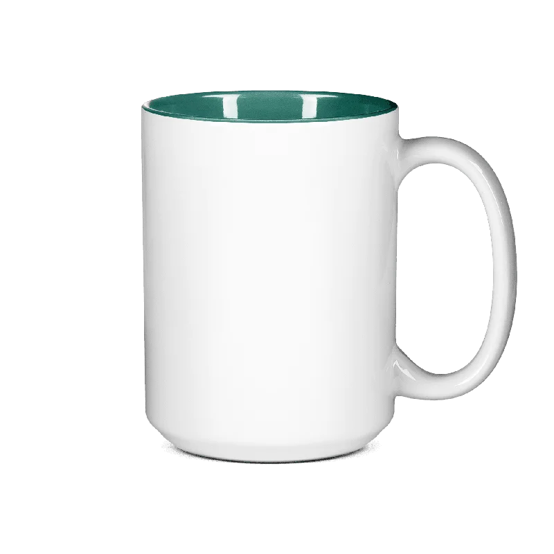 Ergonomic handle tea mug-15 oz Two Tone Colored Mug - Green