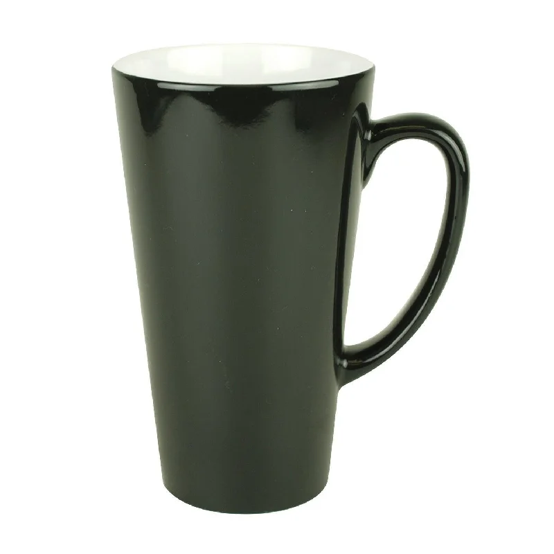 Ergonomic handle tea mug-17 oz Latte Mug - Color Changing - Black