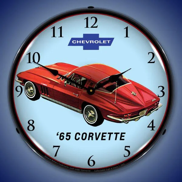 Plush shag area rug-1965 Corvette Backlit LED Clock