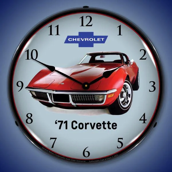 Glazed pottery centerpiece-1971 Corvette Backlit LED Clock