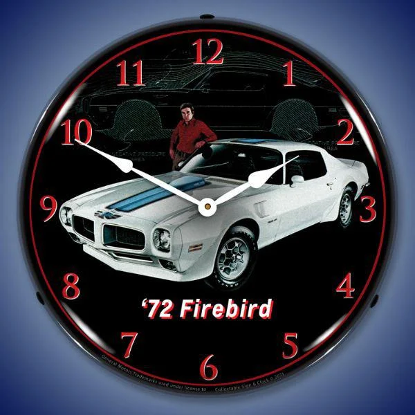 Hand-stitched quilt blanket-1972 Firebird Trans Am Backlit LED Clock