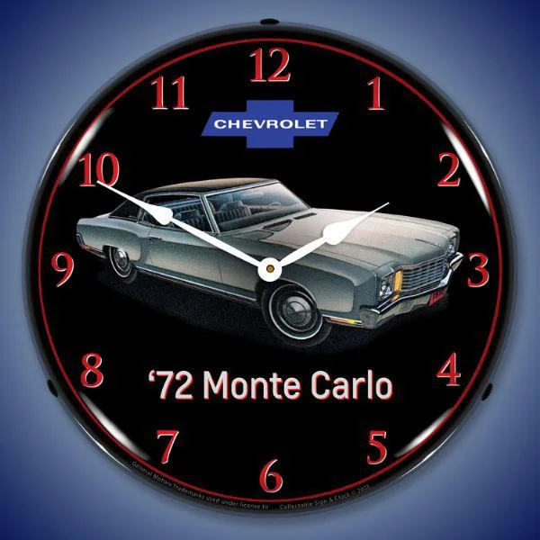 Retro table clock-1972 Monte Carlo Backlit LED Clock