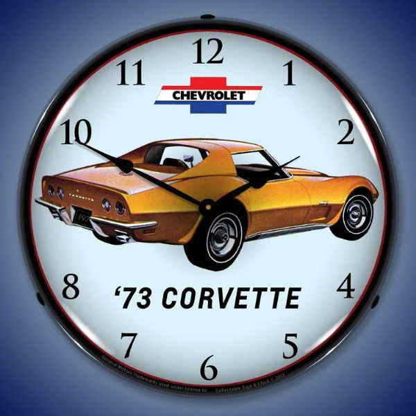 Wooden accent wall clock-1973 Corvette Backlit LED Clock