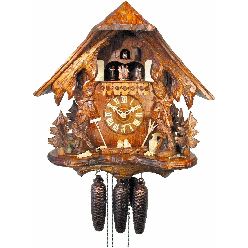 Festive holiday wreath-August Schwer Chalet-Style Cuckoo Clock - 5.0472.01.P - Made in Germany