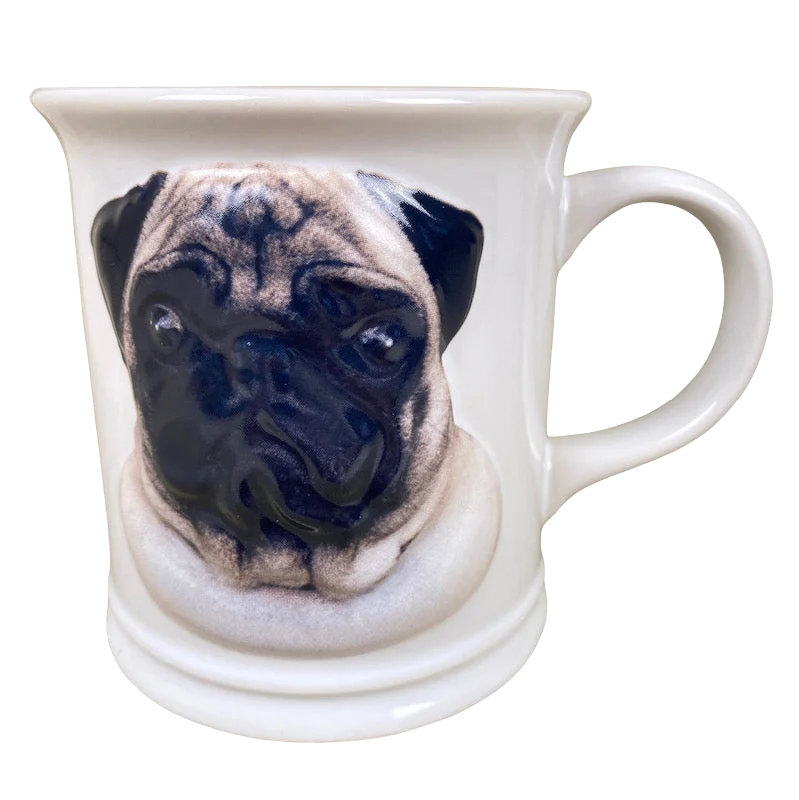 Sleek copper finish cup-Best Friend Originals Pug Embossed Mug Xpres