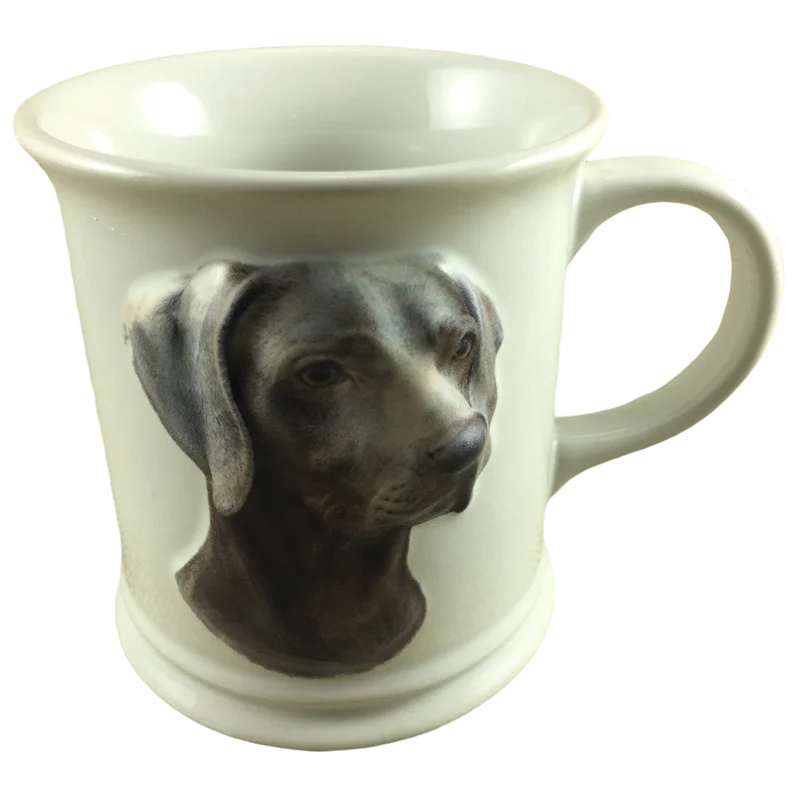 Glazed pottery water cup-Best Friend Originals Weimaraner Embossed Mug Xpres