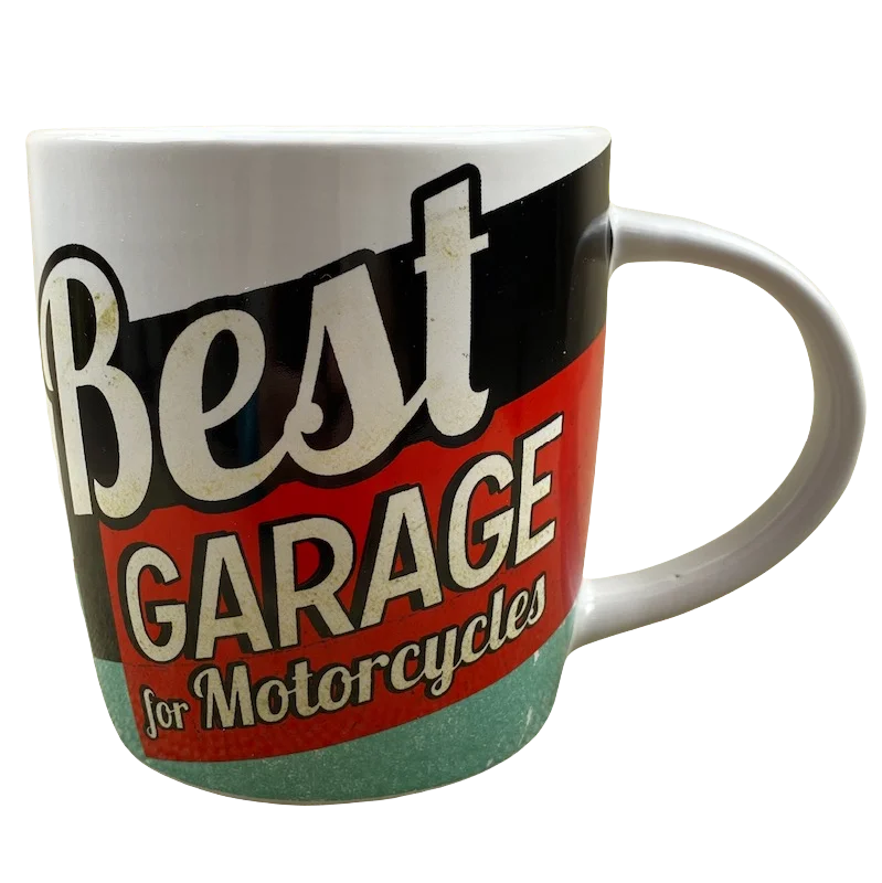 Anti-scald ceramic mug-Best Garage For Motorcycles Mug Nostalgic Art Merchandising