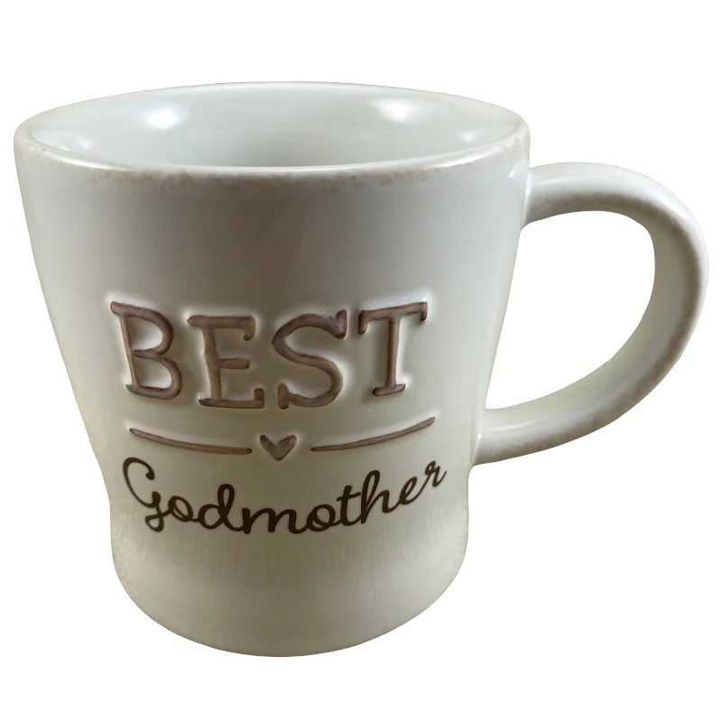 Ceramic coffee mug with handle-BEST Godmother Embossed Mug Hallmark NEW