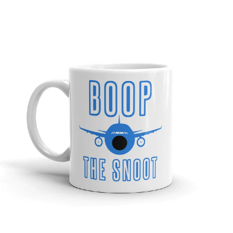 Modern geometric design mug-BOOP THE SNOOT (BLUE) White glossy mug