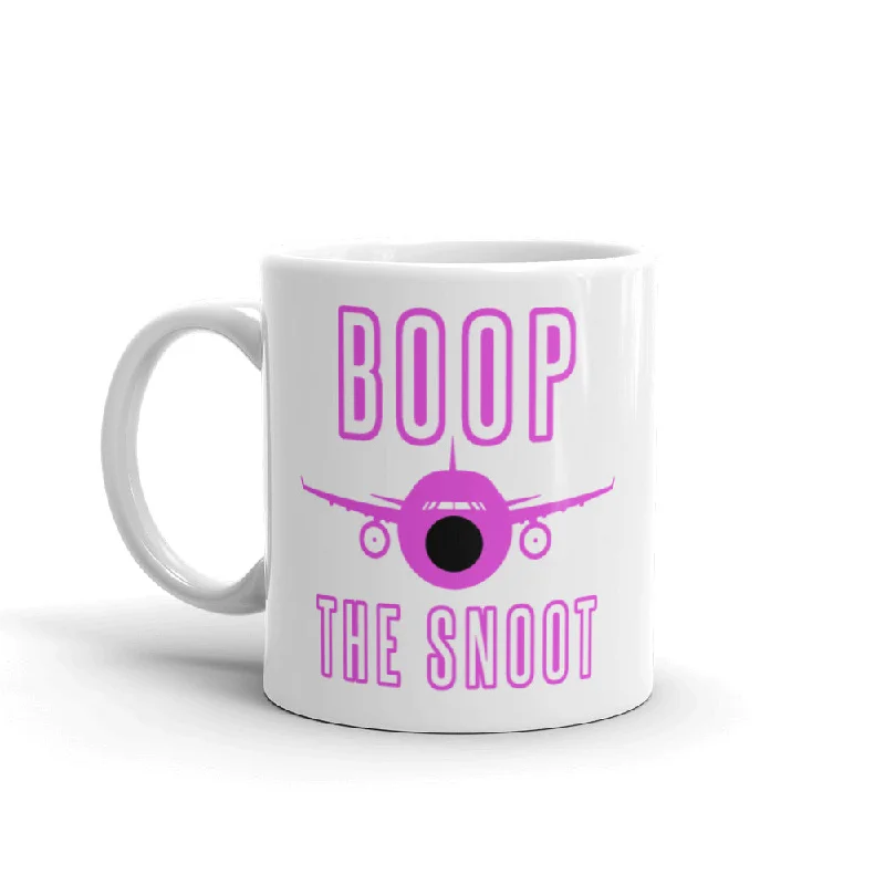 Glazed pottery water cup-BOOP THE SNOOT (PINK) White glossy mug