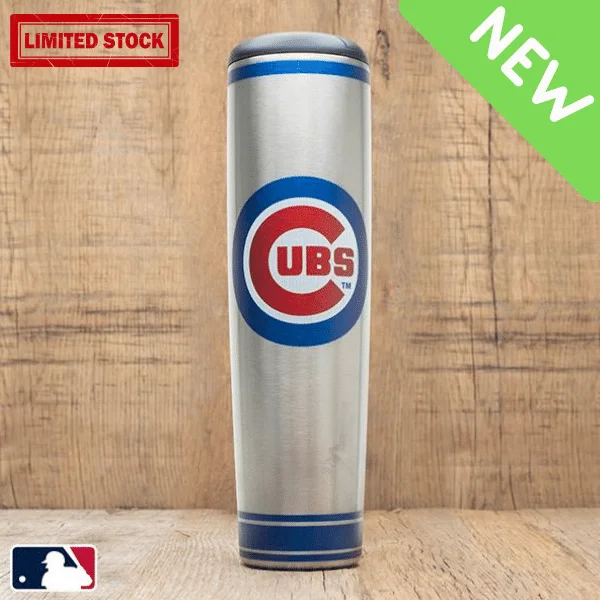 Hand-stitched leather cup-Chicago Cubs Metal Dugout Mug | Stainless Steel Baseball Bat Mug