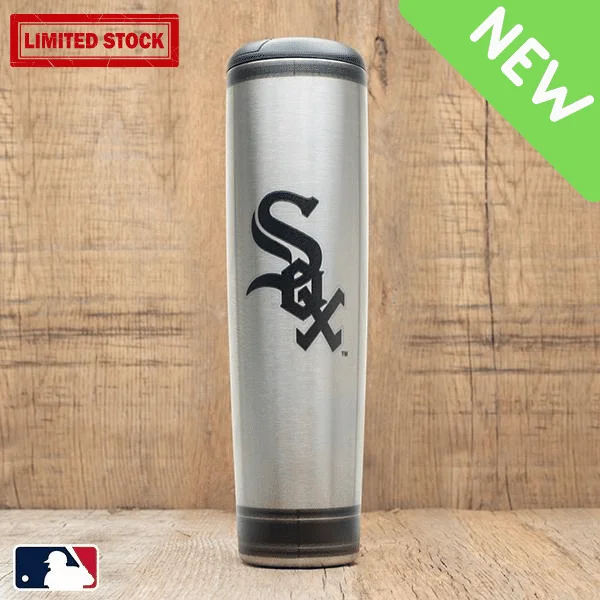 Portable hydration tumbler-Chicago White Sox Metal Dugout Mug | Stainless Steel Baseball Bat Mug