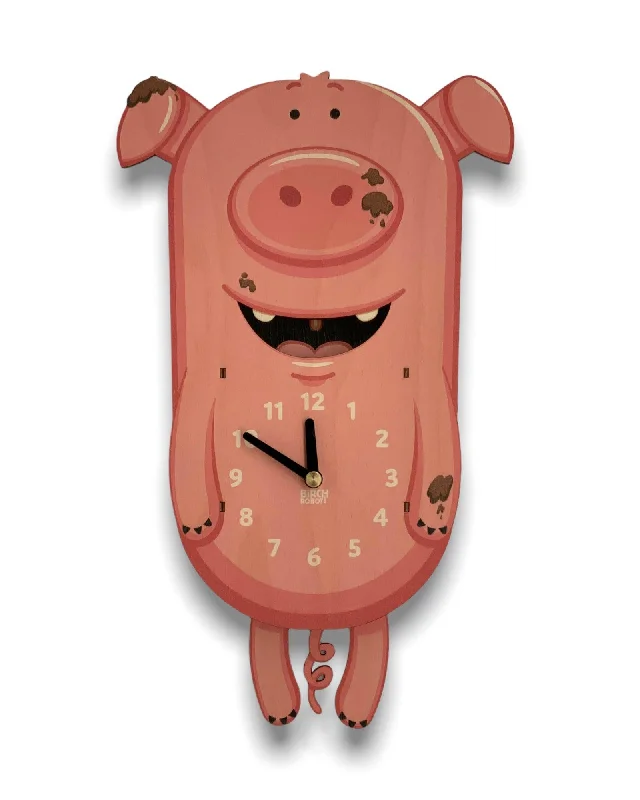 Velvet curtains set-Curly the Pig Pendulum Clock