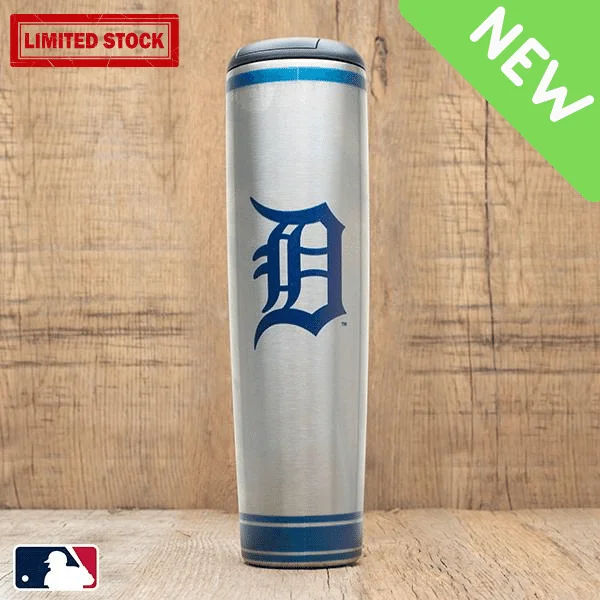 Blue and white porcelain cup-Detroit Tigers Metal Dugout Mug | Stainless Steel Baseball Bat Mug