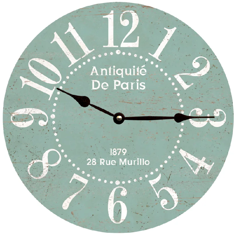 Speckled finish plant pot-French Clock - Antiquite de Paris Clock - Seafoam Clock