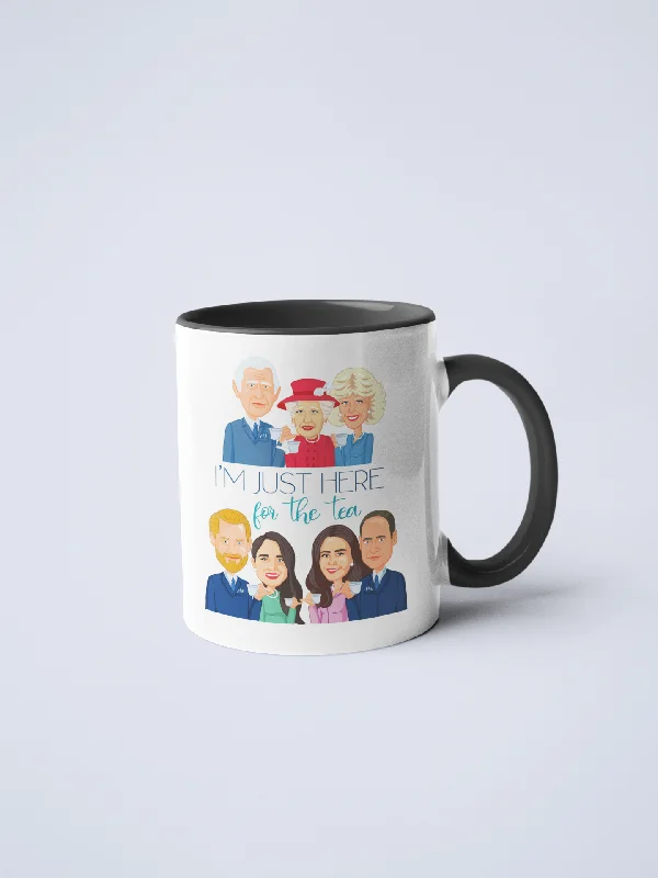 Retro enamel camping cup-Here For The Tea Royal Family Ceramic Coffee Mug