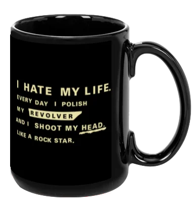 Sculpted handle tea cup-I Hate My Life...Rockstar - Mug