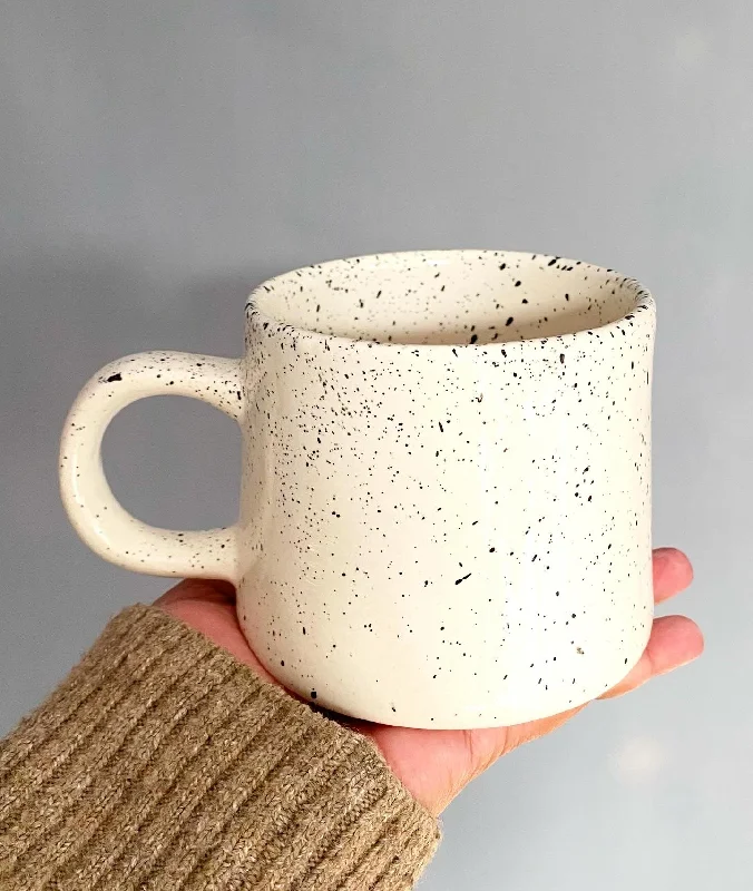 Eco-friendly wheat straw cup-Ivory white Vigo mug with black speckles