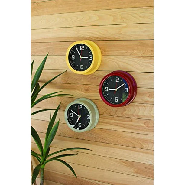 Nordic minimalist vase-Kalalou CHNG1011 Set of Three Painted Iron Wall Clocks