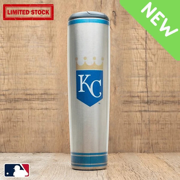 Temperature-changing color mug-Kansas City Royals Metal Dugout Mug | Stainless Steel Baseball Bat Mug